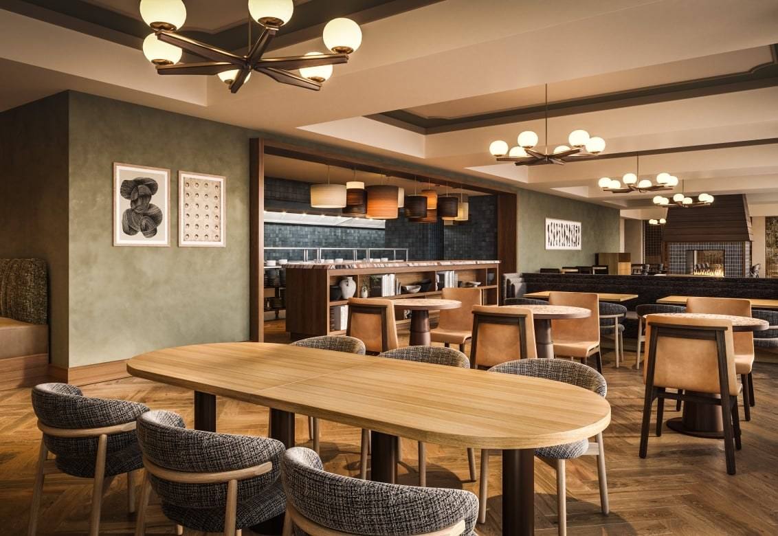 Inside Parker’s Table restaurant at Rimrock Banff