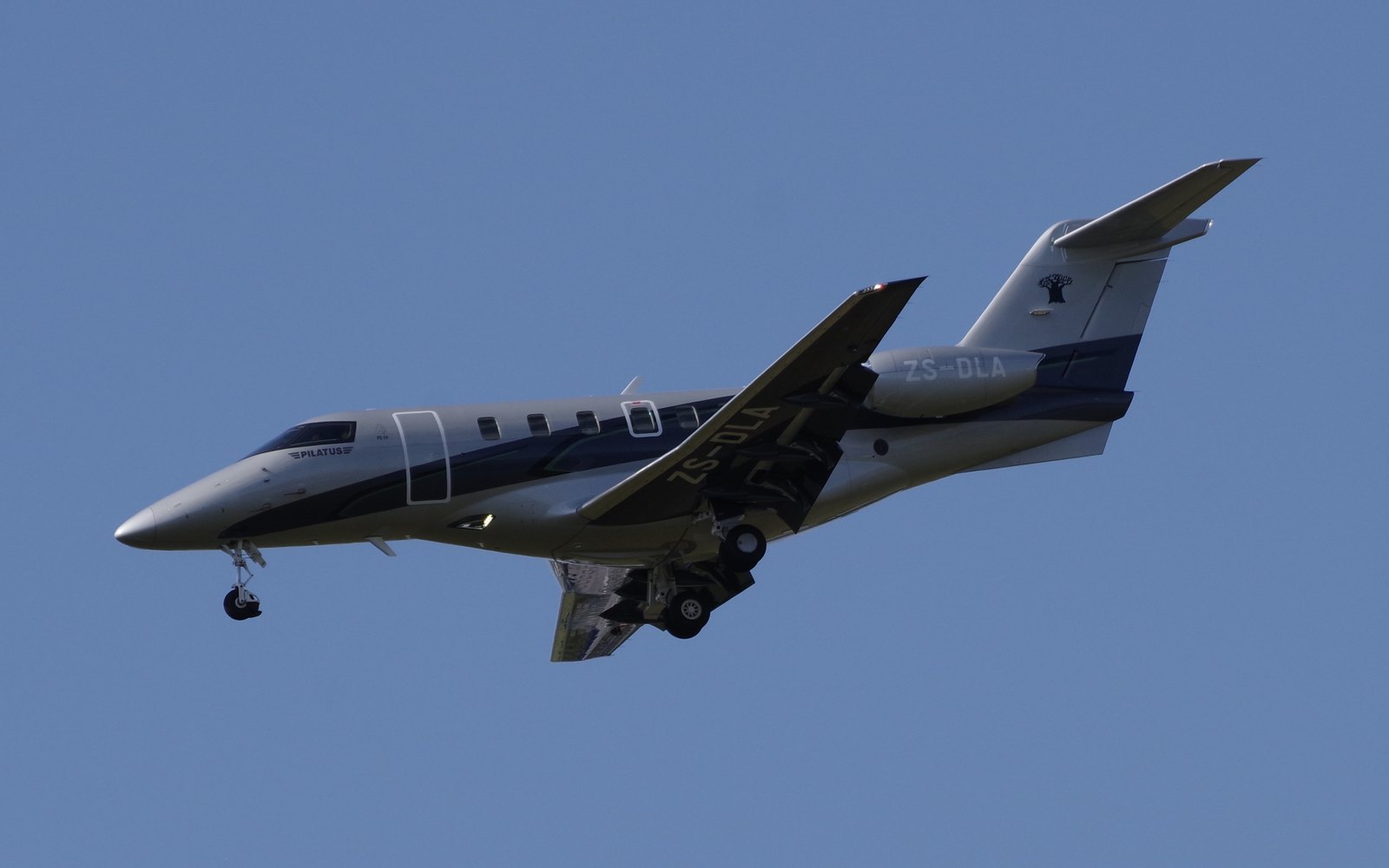 A Pilatus PC-24 landing at Berlin Schonefeld in May 2025