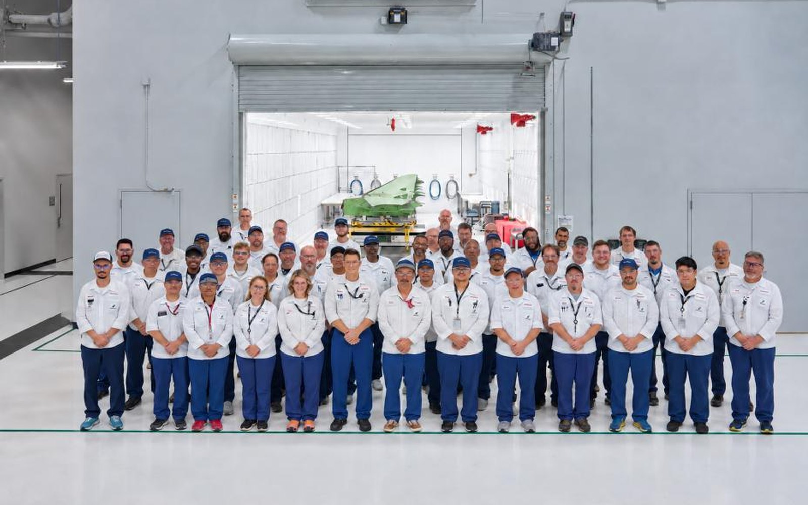 Honda Aircraft Company associates with the first completed HondaJet Echelon wing structure, September 2026