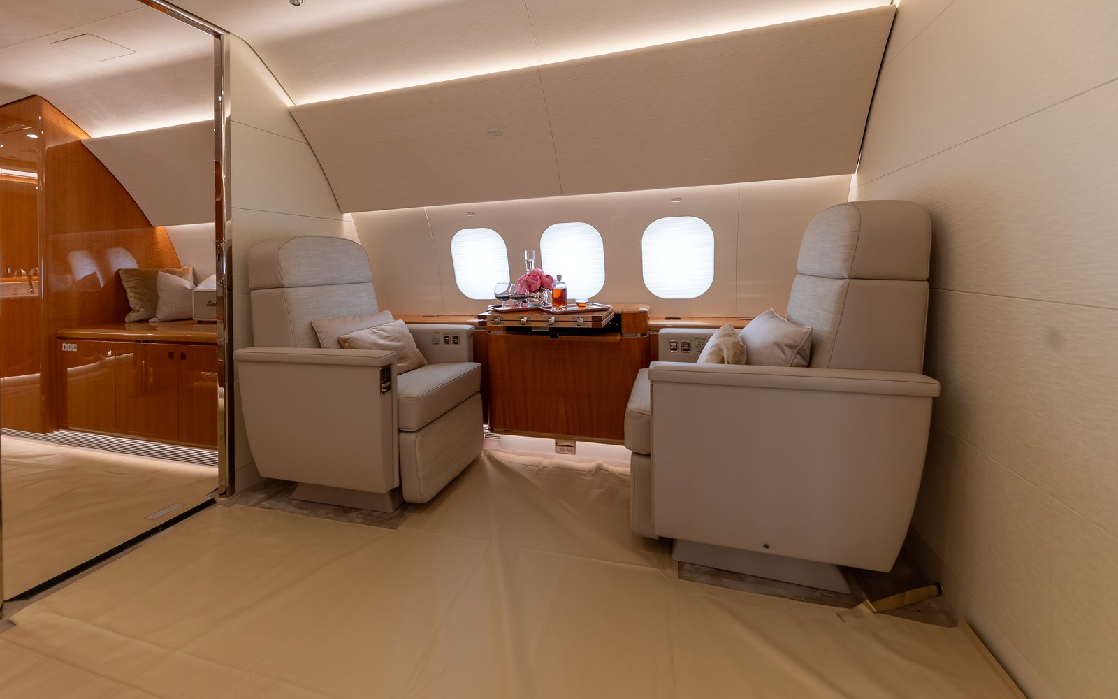 Airbus ACJ319neo cabin interior at EBACE 2023