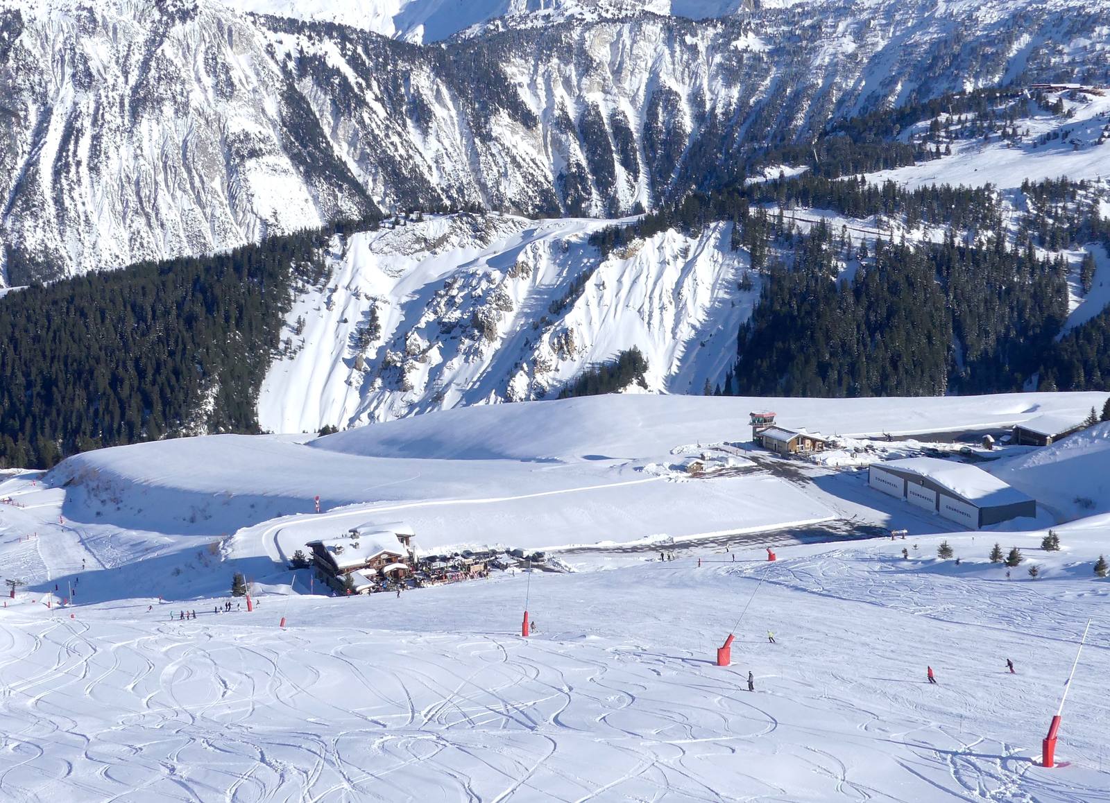 Courchevel altiport covered in snow in December 2019
