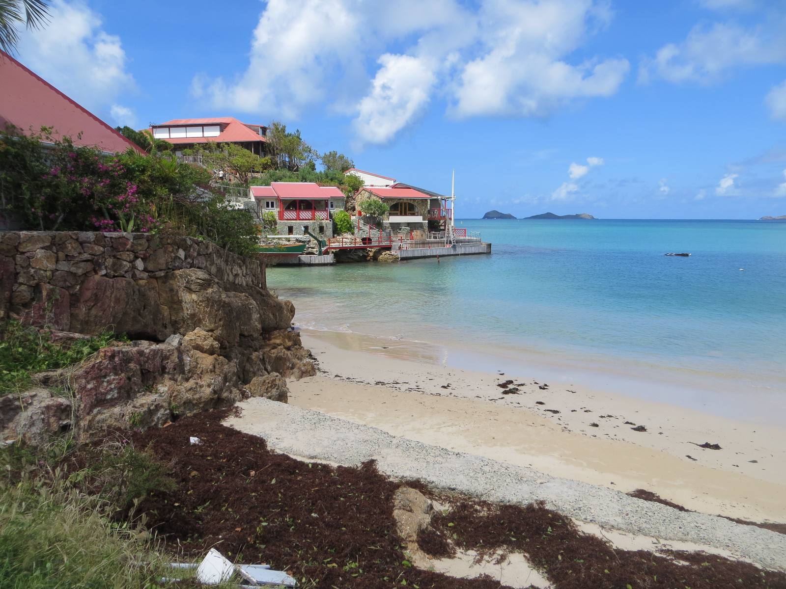 Eden Rock hotel buildings on the rocky point at St. Jean Beach