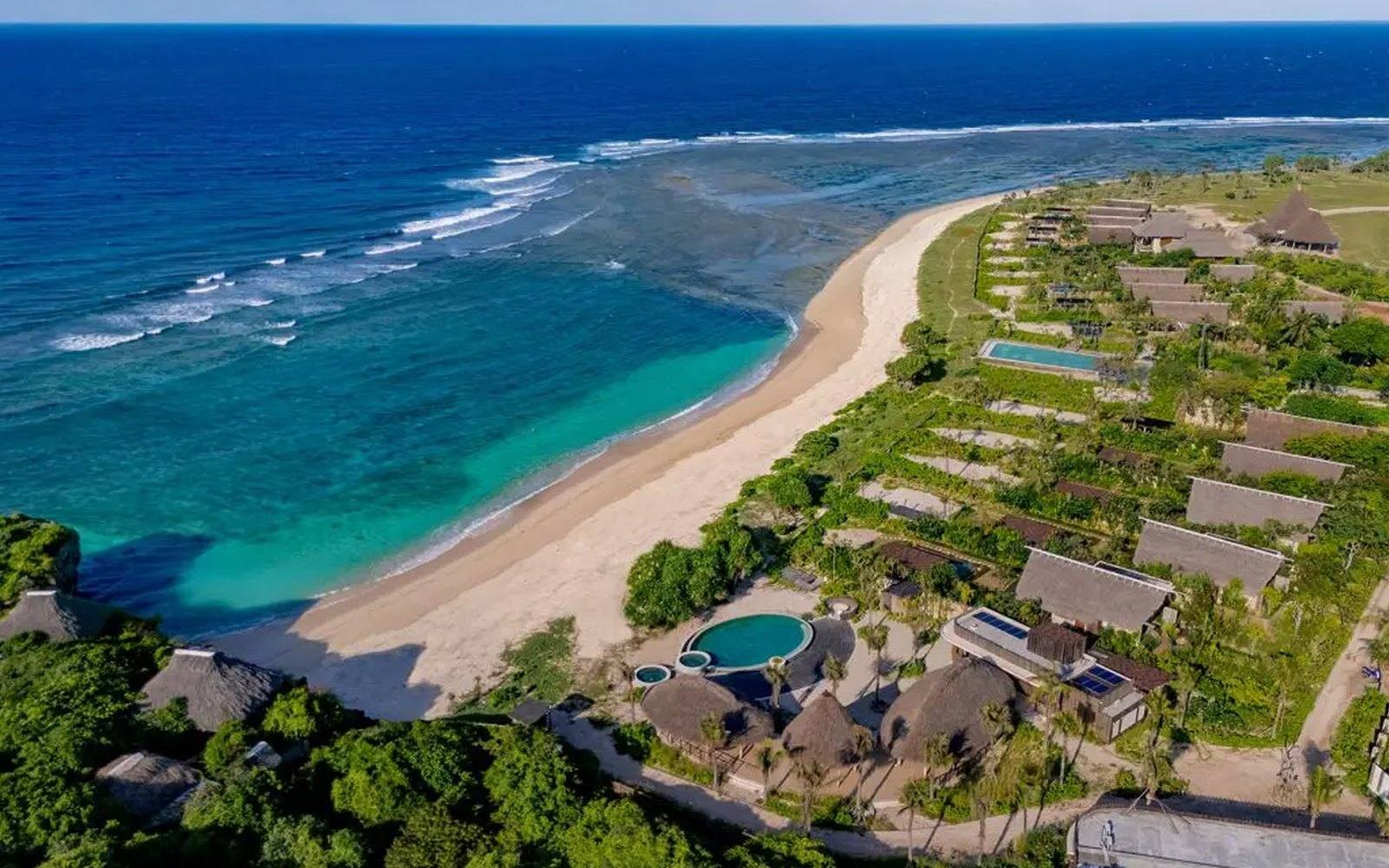 Aerial view of Bo’a Beach and the NIHI Rote resort