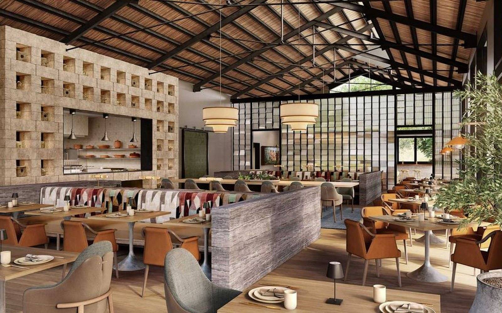 Architect’s rendering of Estella restaurant at Canyon Ranch Austin