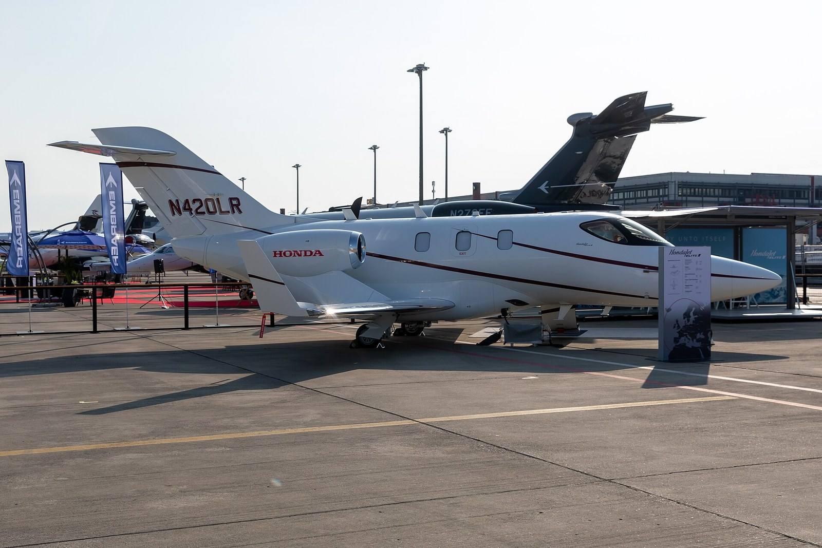 A HondaJet Elite II on display at EBACE 2023