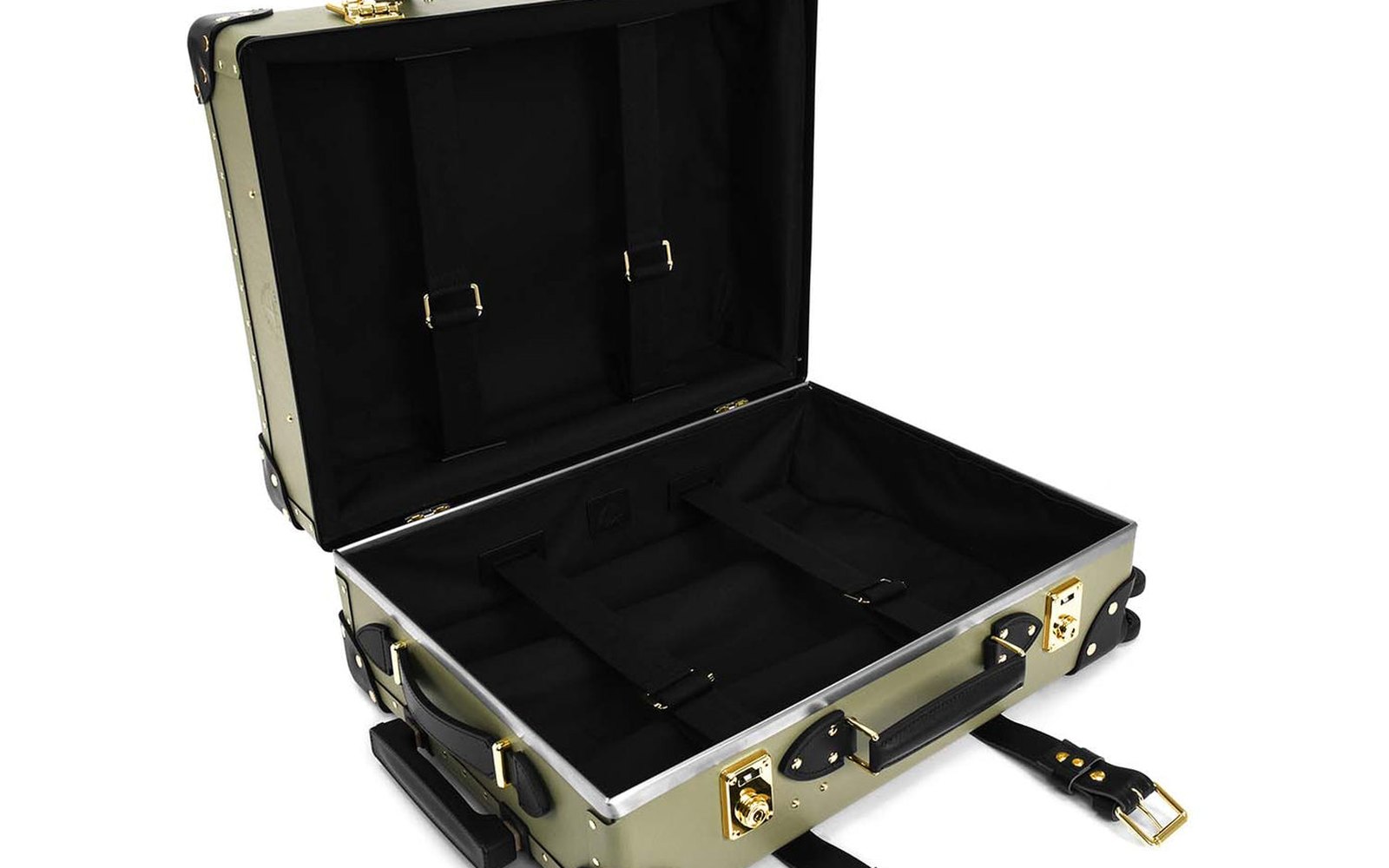 Globe-Trotter Centenary Carry-On in olive and black