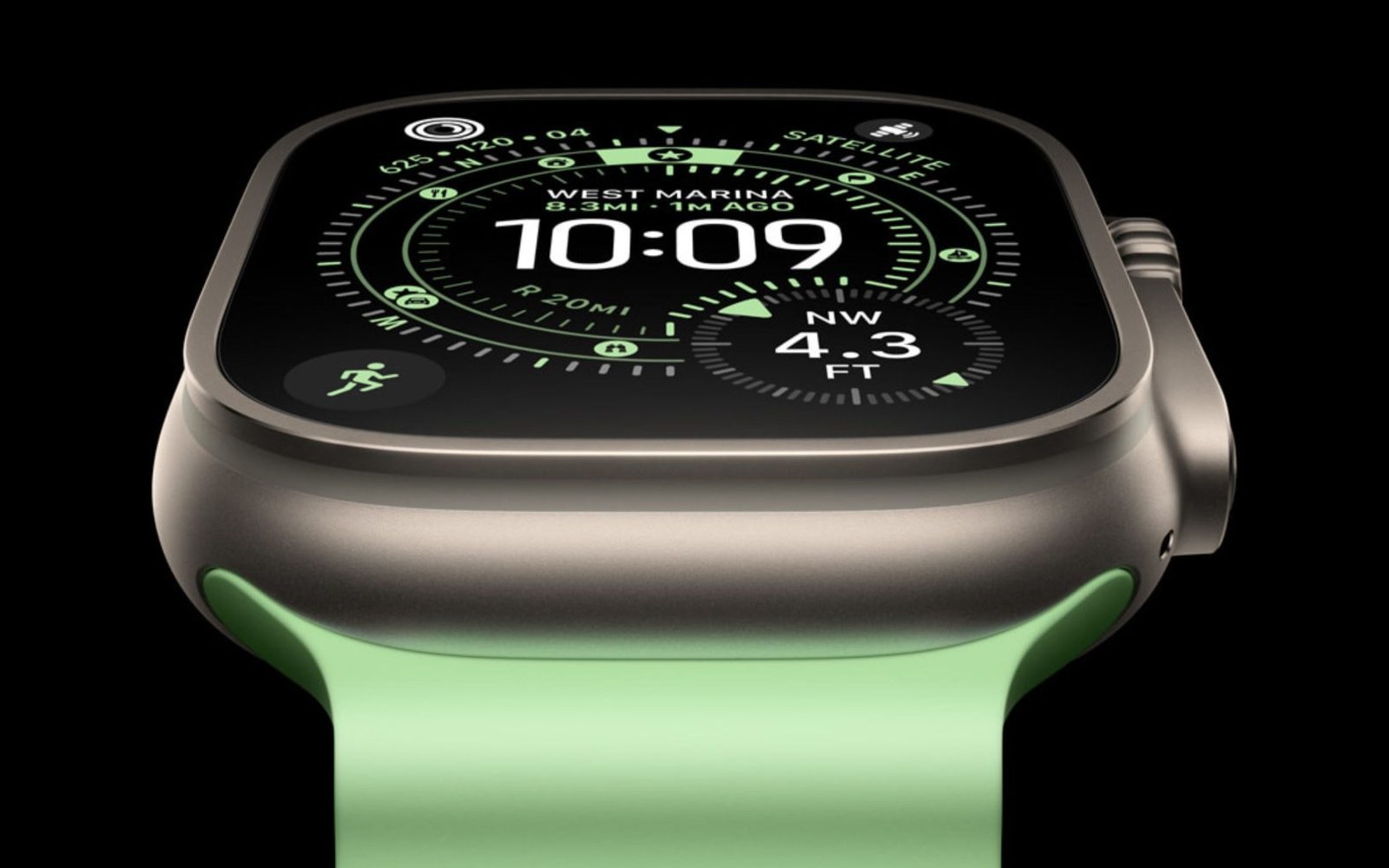 Apple Watch Ultra 3 with green band