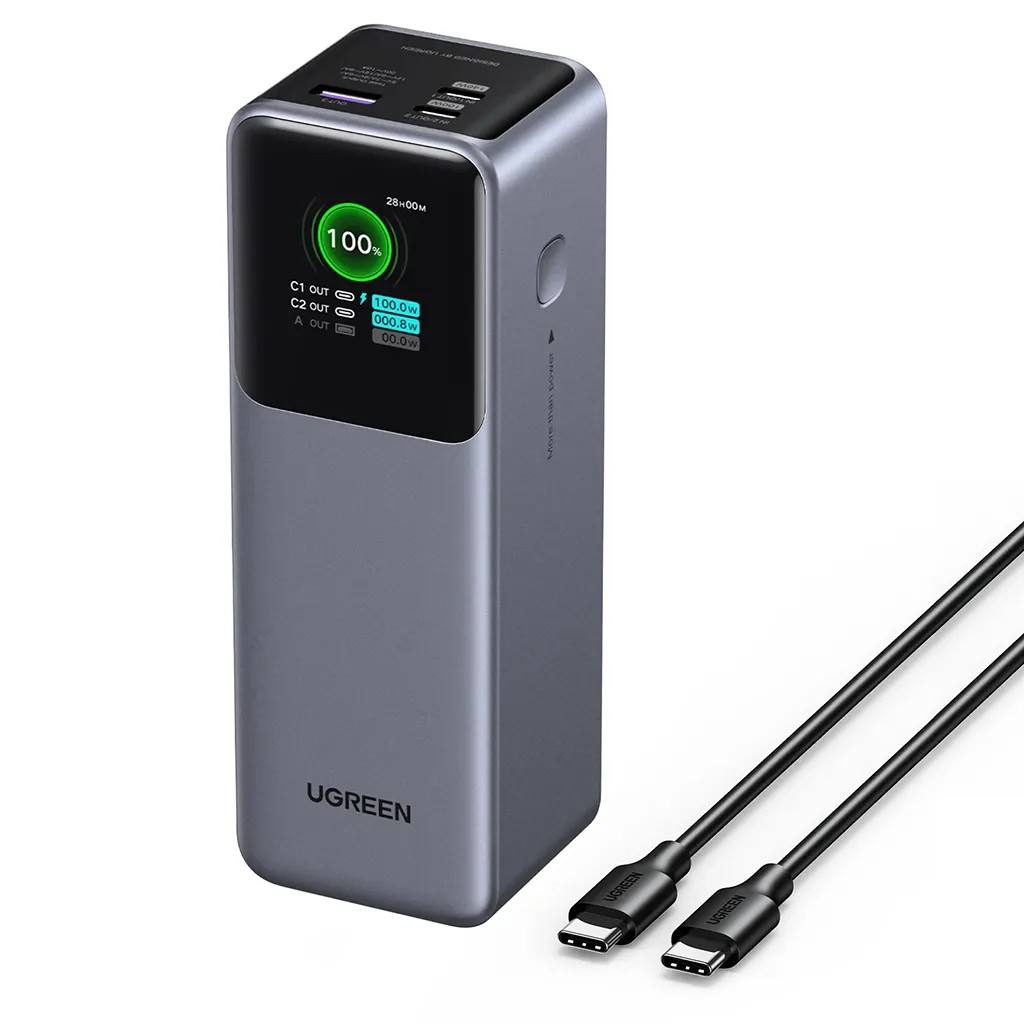UGREEN Nexode 20000mAh 130W power bank with TFT smart display