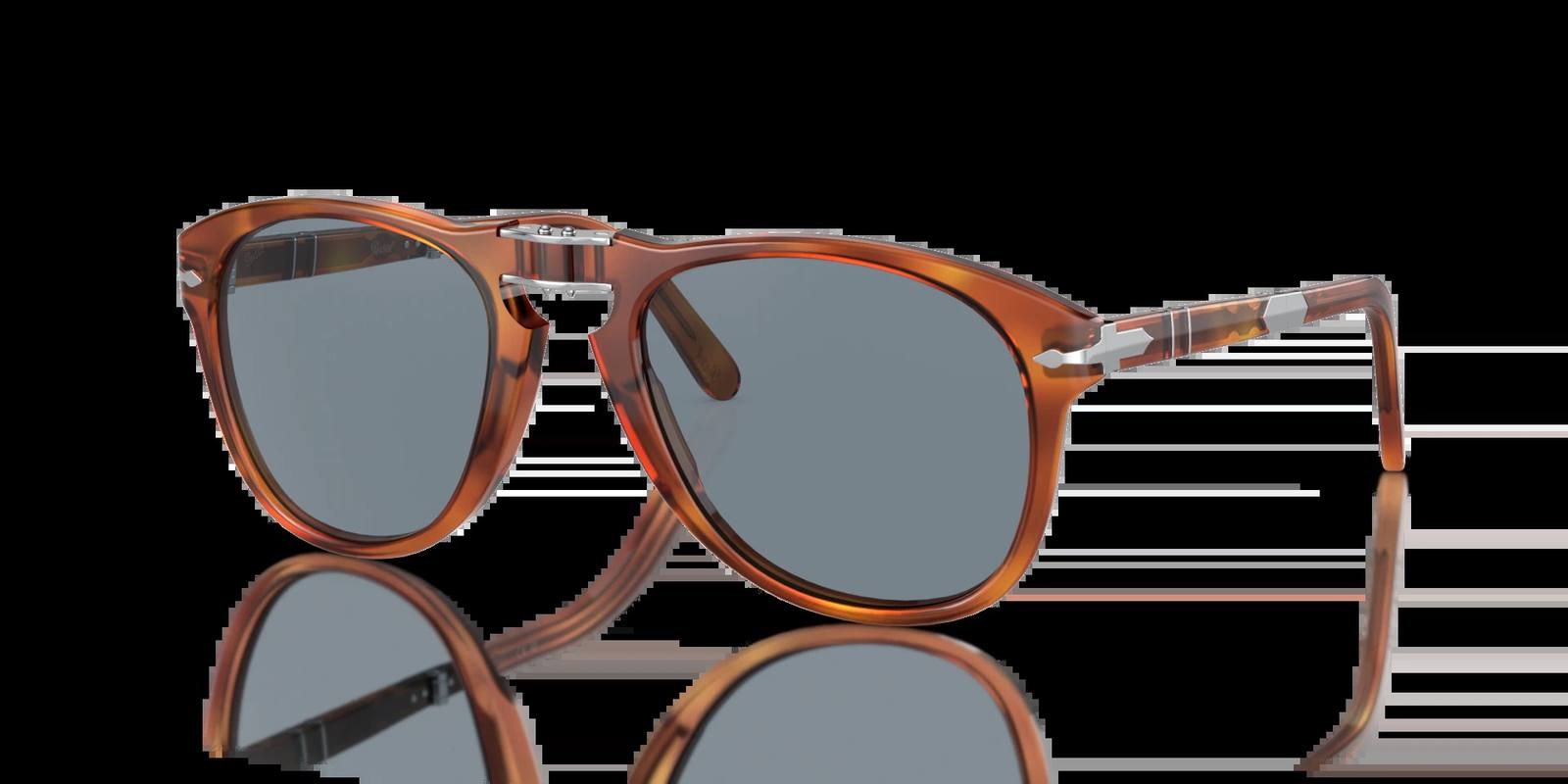Persol 714SM Steve McQueen sunglasses in light havana with blue lenses