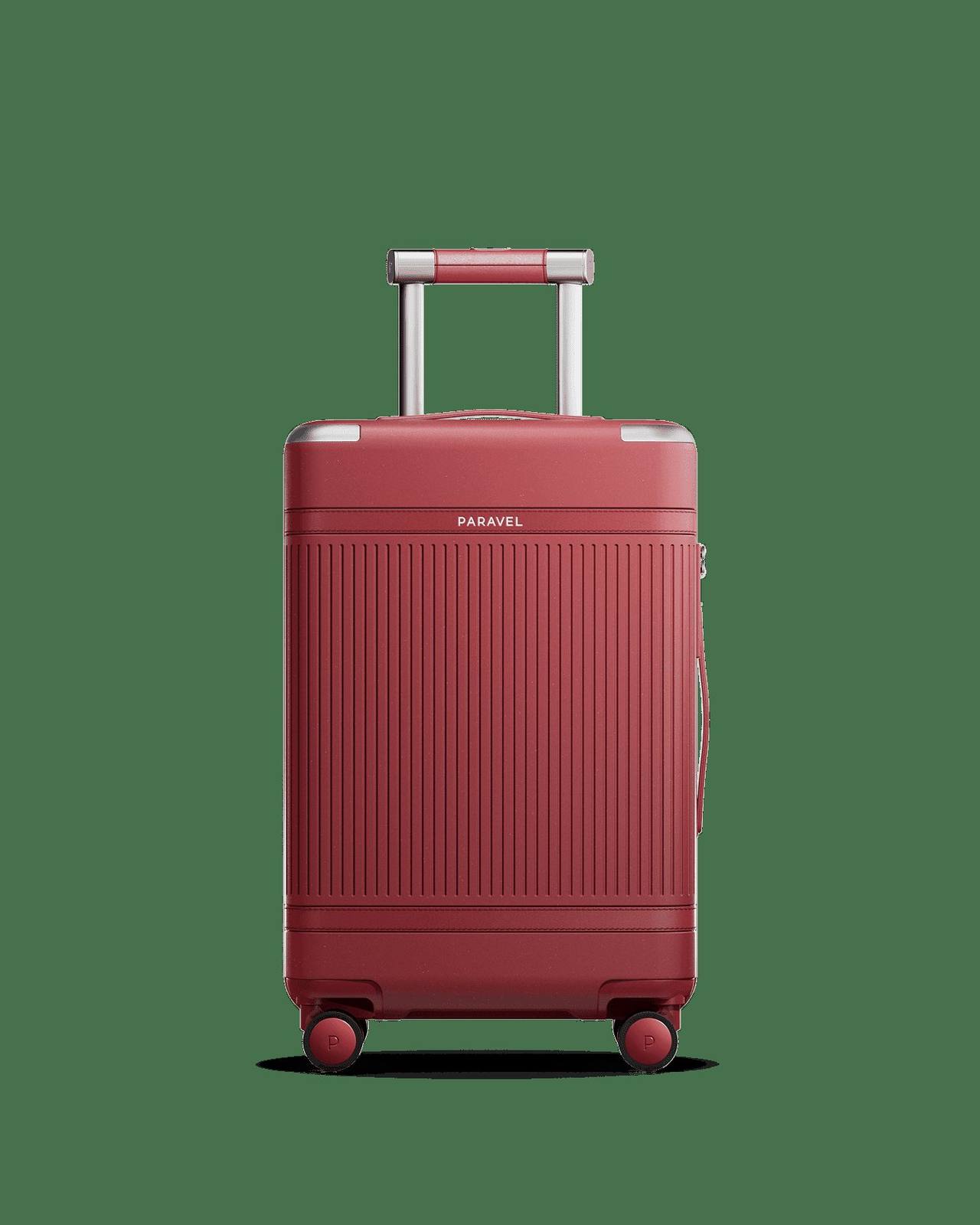 Paravel Aviator Carry-On in Newport Red, studio product photograph